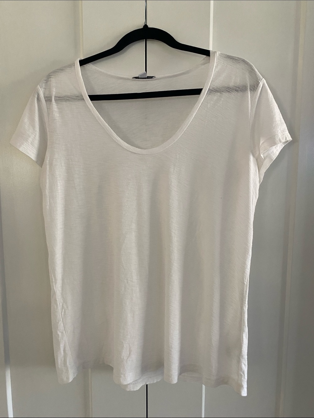 James Perse White Scoop Neck Short Sleeve Tee